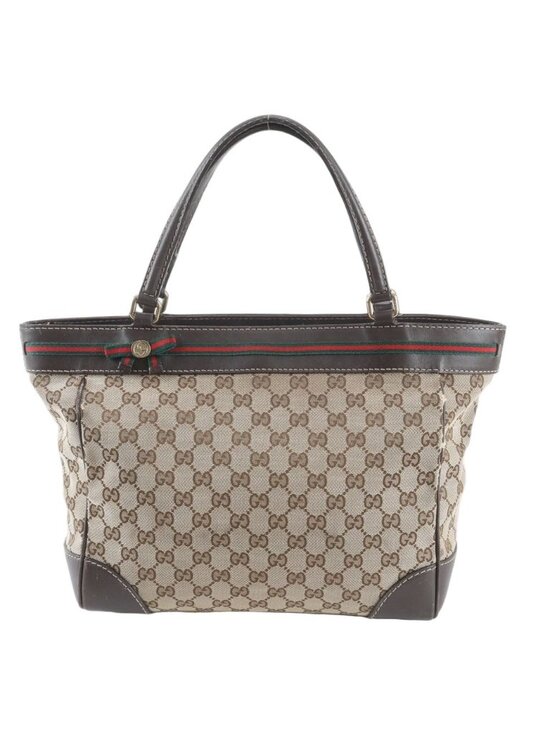 Gucci Handbags - Gucci GG Canvas Sherry Line Mayfair Leather Tote Shoulder Hand